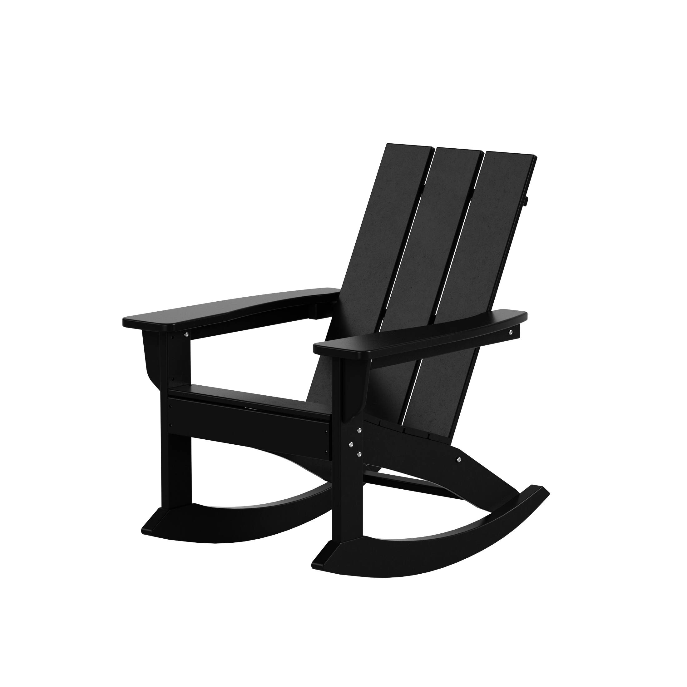 Alt View 5. WestinTrends - WestinTrends Ashore Outdoor Patio Modern Adirondack Rocking Chair - Black.