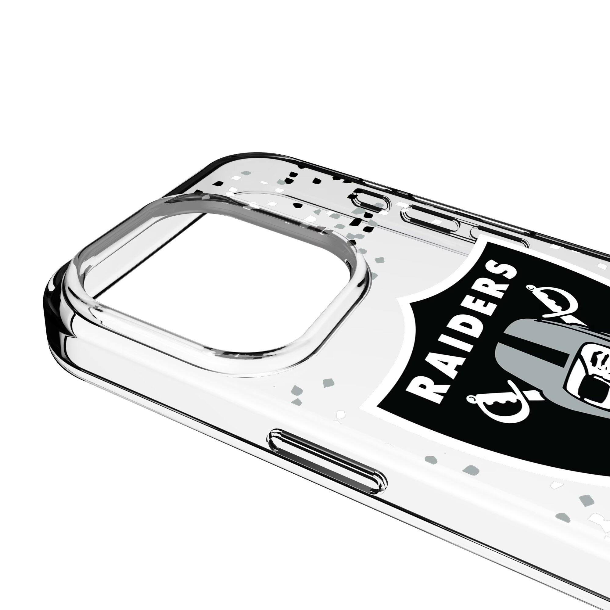 Alt View 2. Keyscaper - Las Vegas Raiders iPhone Clear Case with Confetti Design - 15 - Multicolor.