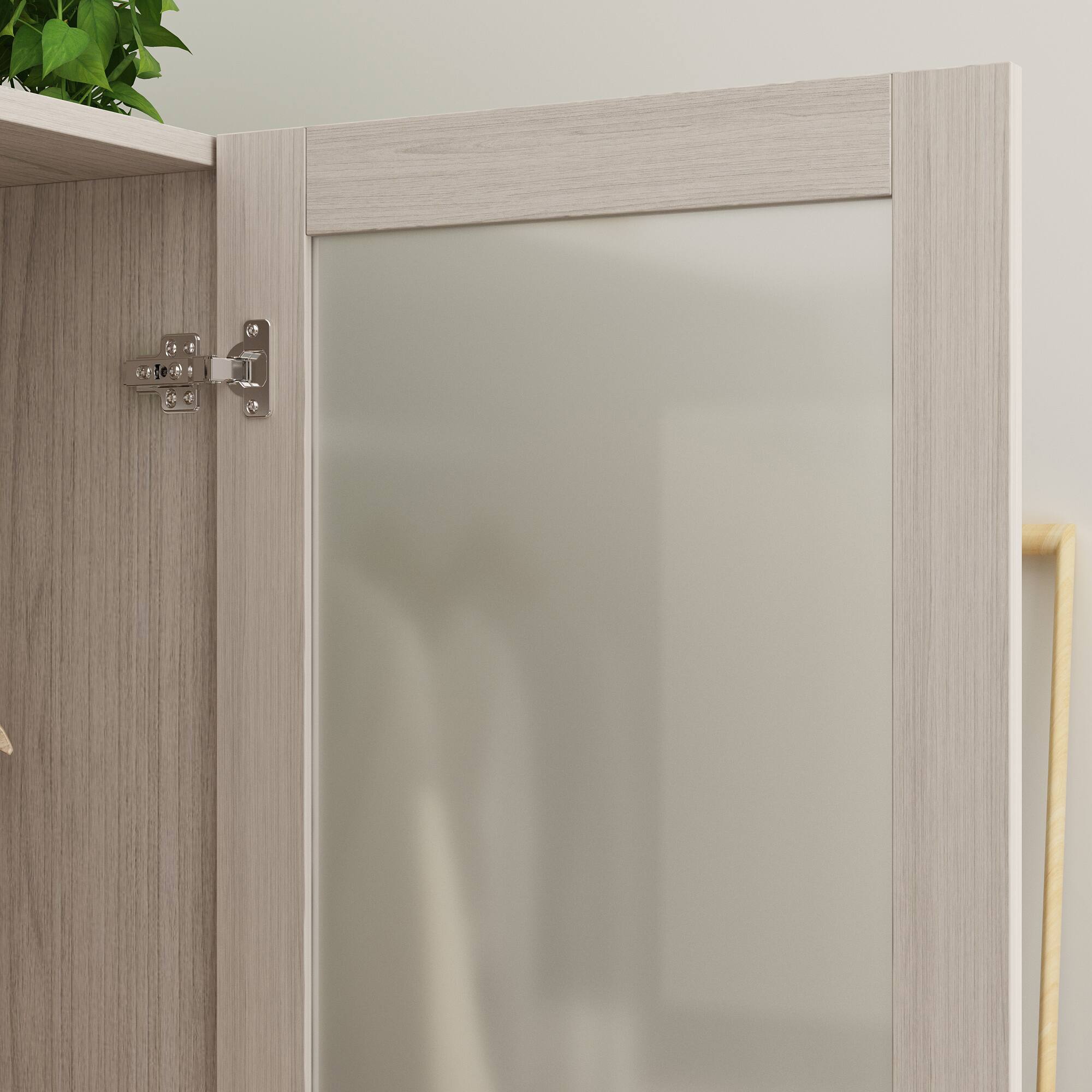 Alt View 10. FUFU&GAGA - FUFU&GAGA Wardrobe with Frosted Glass Doors, Drawers & Anti - Tip - White.