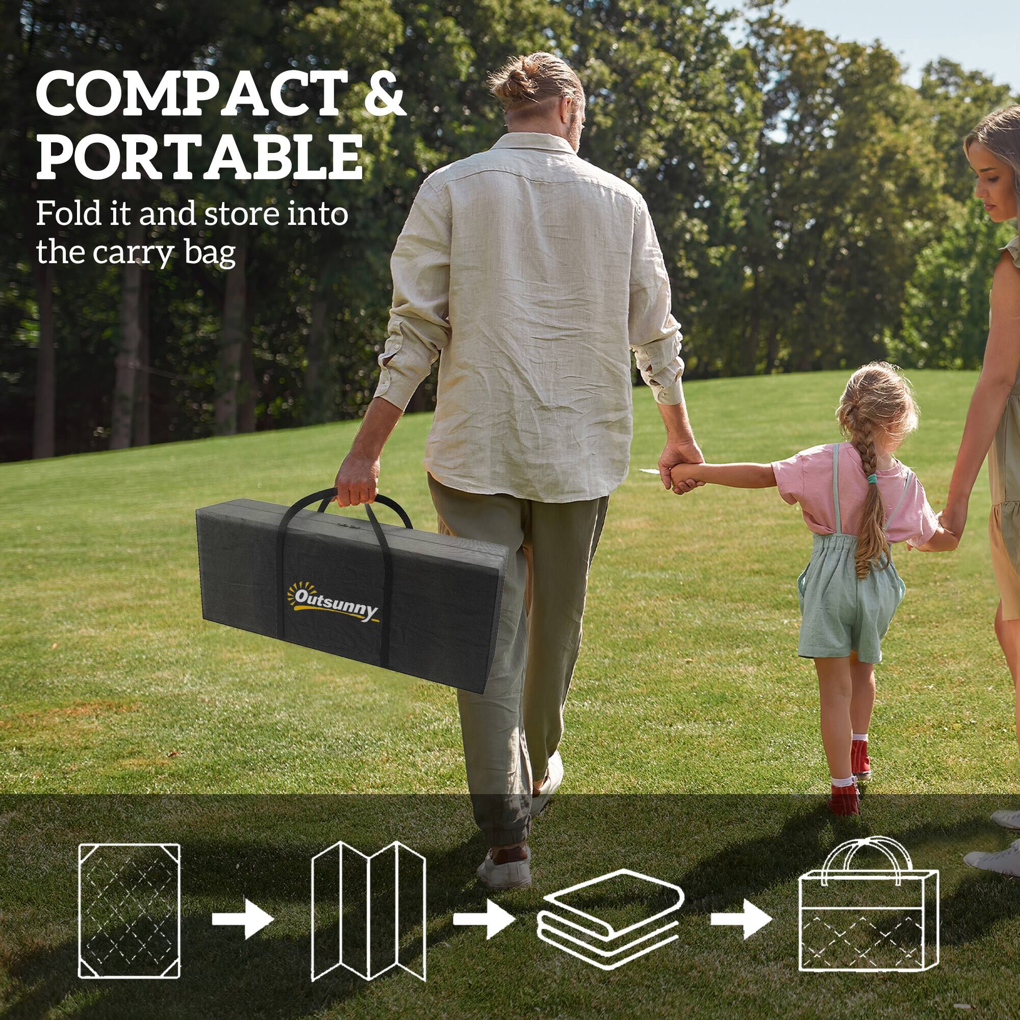 COMPACT & PORTABLE
Fold it and store into the carry bag
Outsunny