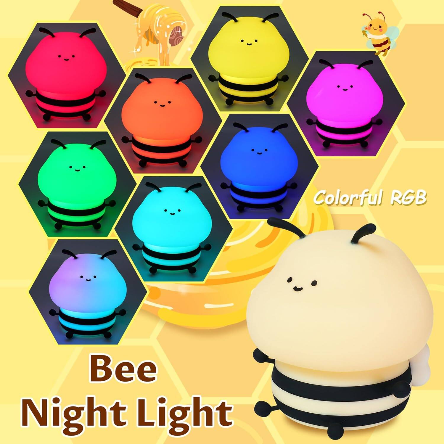 Colorful RGB Bee Night Light