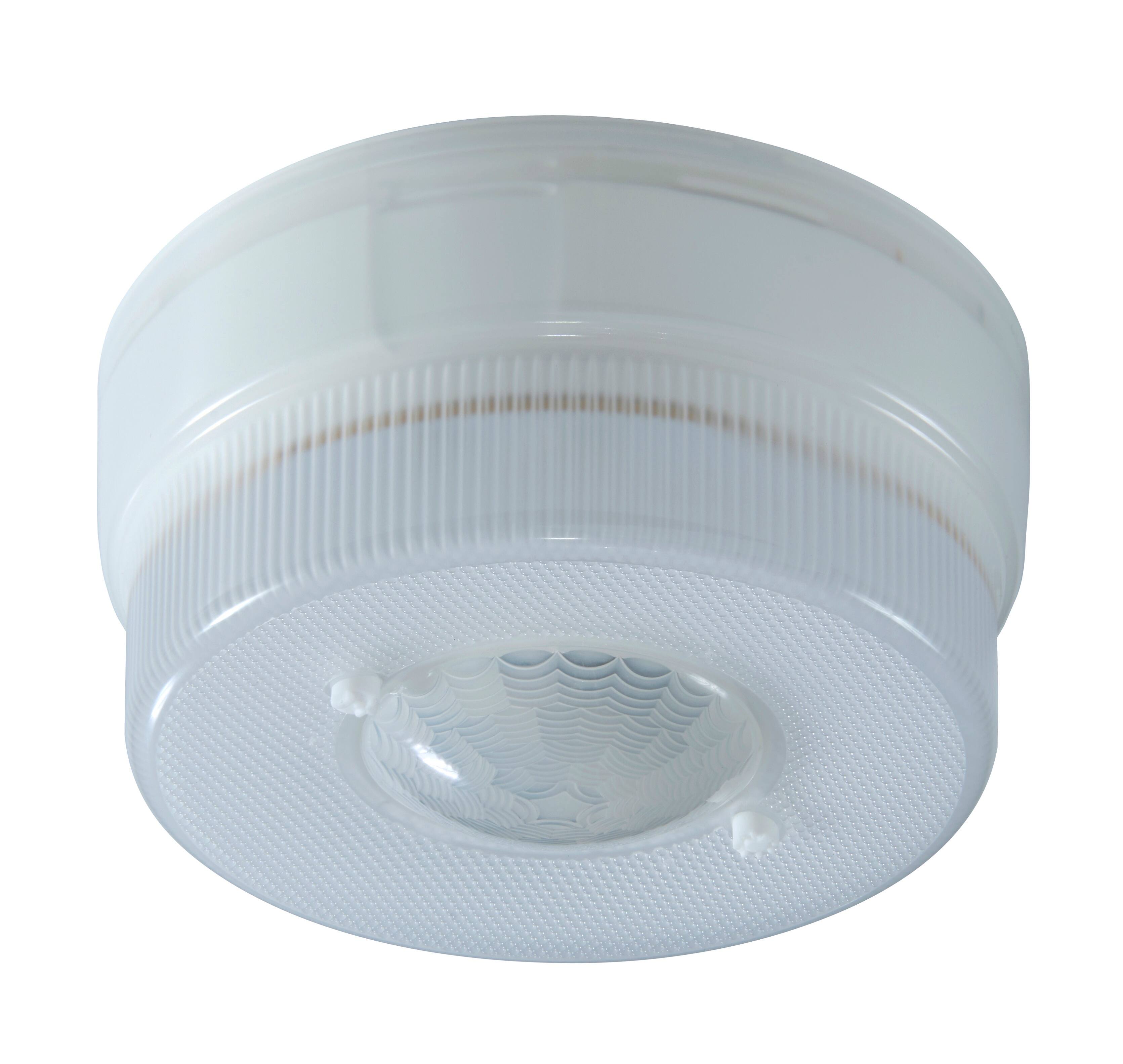 Front. IQ America - IQA Battery Powered Motion Activated Ceiling Light 5in 450 Lumens Indoor Outdoor Eaves Sheds Closets Attic - White.