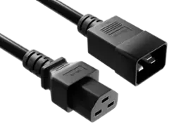 Cable Leader - IEC C20 to C21 Power Cord Extension, 12 AWG Heavy Duty 20A 250V for PDU, UPS, Server, Storage Array - Black