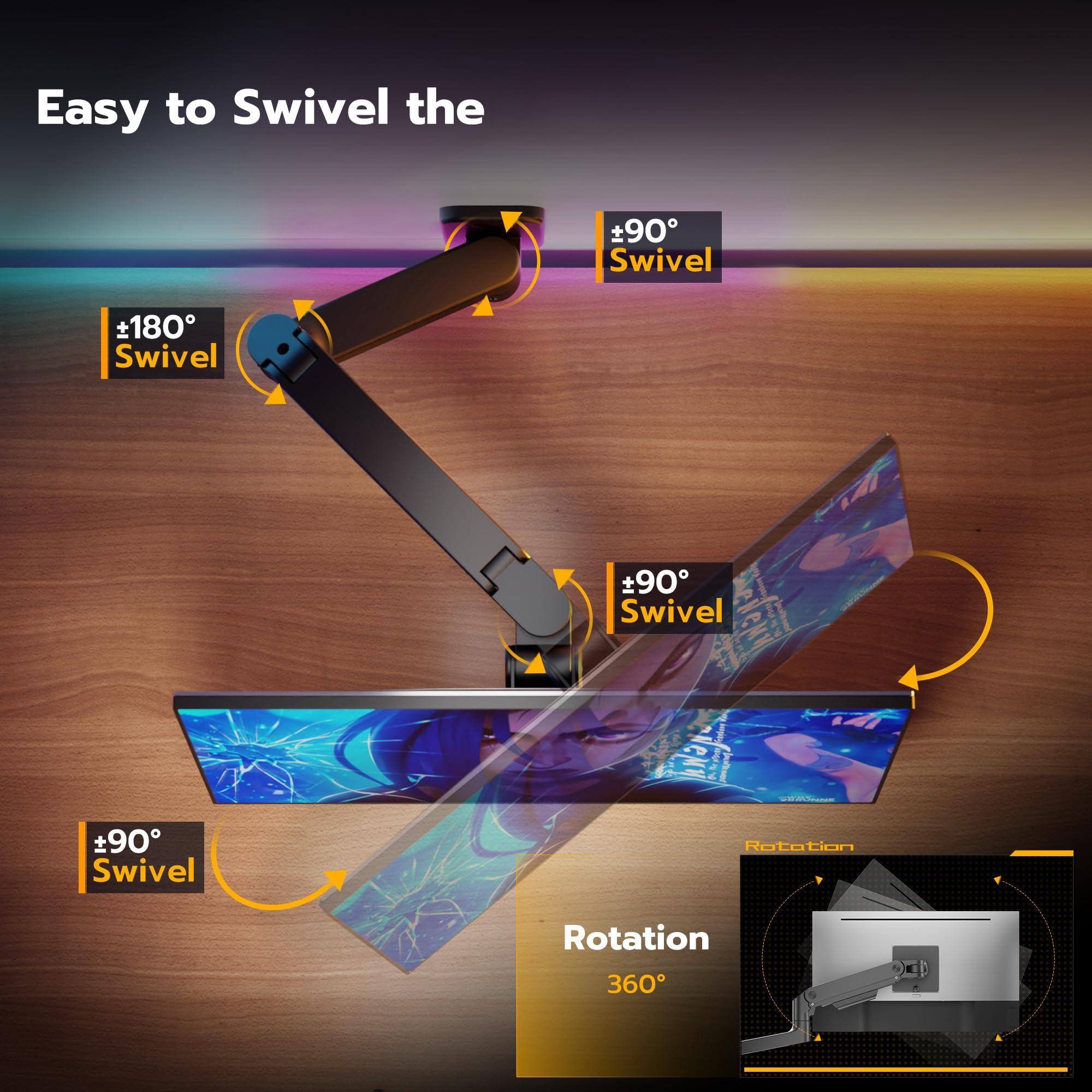 Easy to Swivel the

±180° Swivel

±90° Swivel

±90° Swivel

±90° Swivel

Rotation 360°