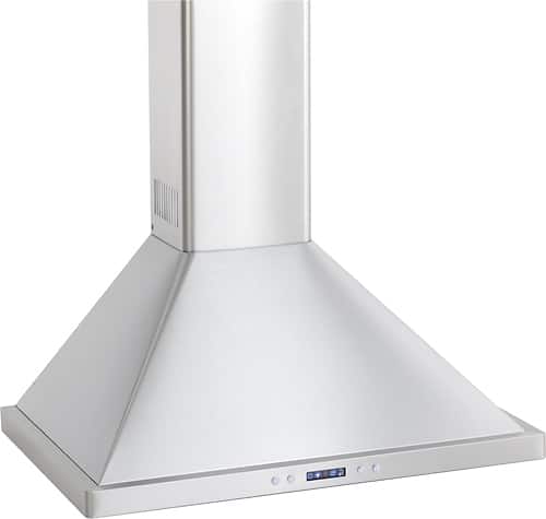 Angle. Silhouette - 36" Externally Vented Range Hood - Stainless steel.