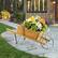 Alt View 1. Costway - Wooden Wagon Planter Decorative Indoor/Outdoor Rustic Flower Cart with Wheel - Beige.