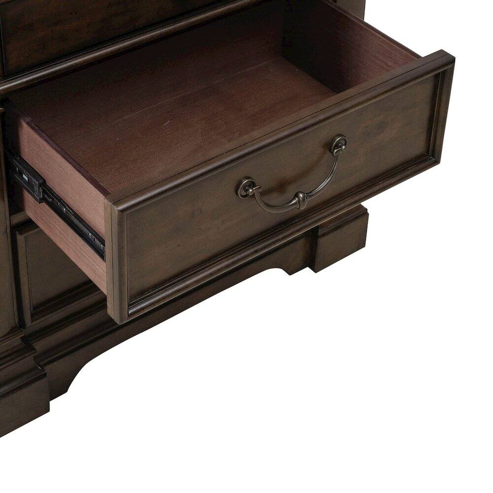 Alt View 5. Liberty Furniture Industries - Arden Road Bedroom Nightstand w/ Charging Station AC USB-A USB-C - Satin Cherry - Satin Cherry.