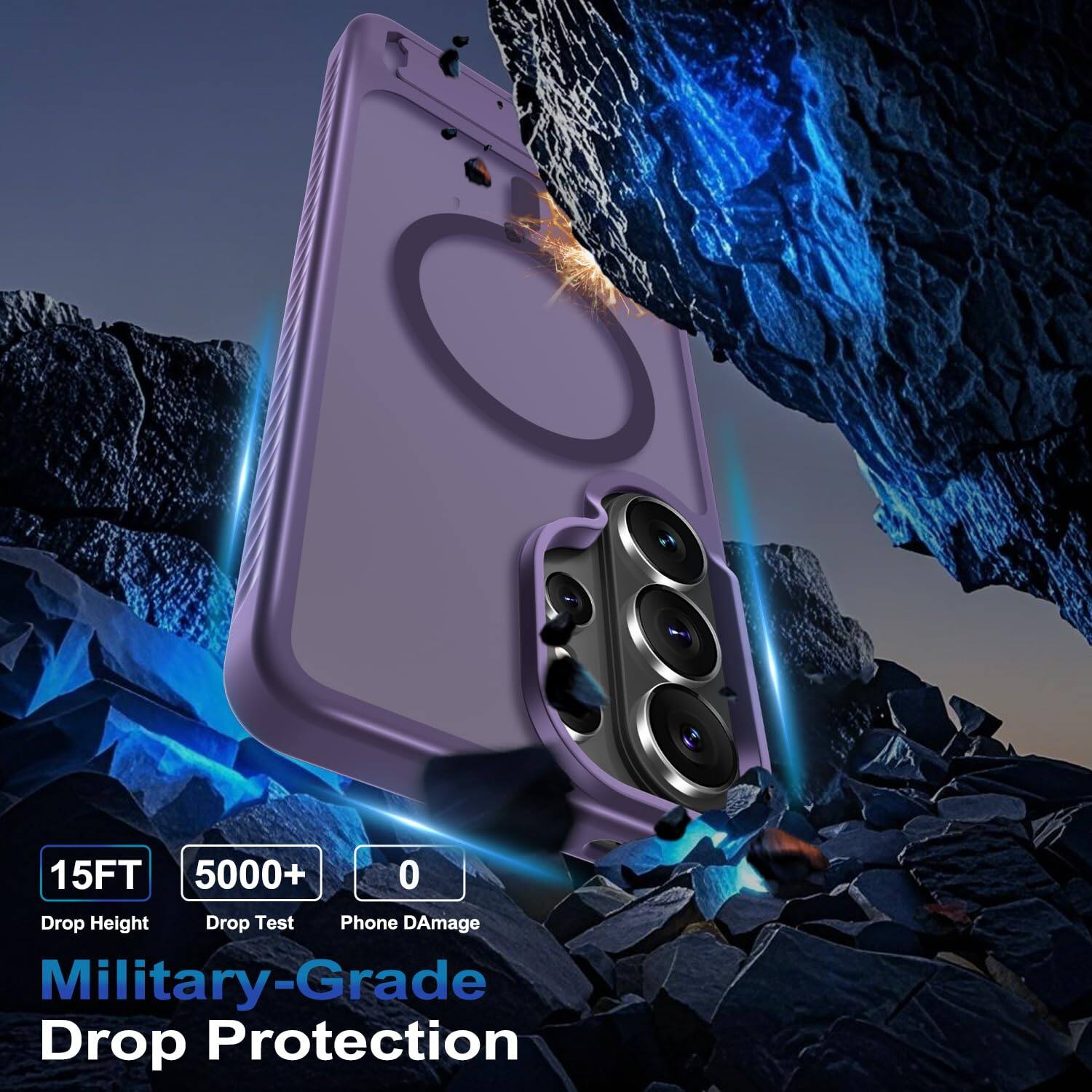 15FT  
5000+  
0  
Drop Height  
Drop Test  
Phone Damage  
Military-Grade Drop Protection
