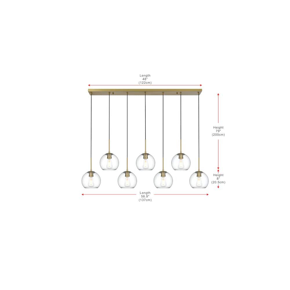 Living District - Baxter 54 Inch Pendant Clear Shade in Satin Gold - Satin Gold And Clear price history on PriceWatchPro