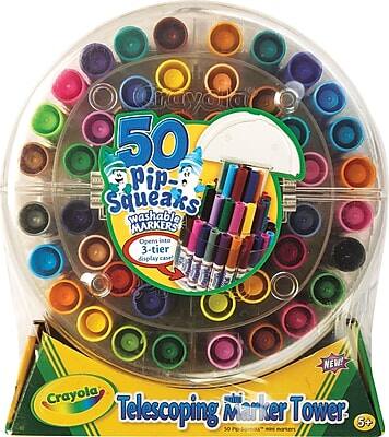 Crayola 50 Pip-Squeaks Washable Markers
Open into 3-tier Display Case
NEW! Crayola Marker Telescoping Tower
5+