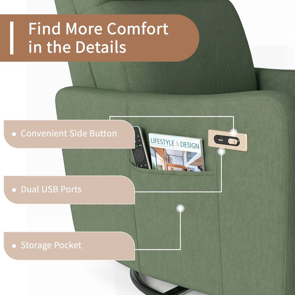 Find More Comfort in the Details

- Convenient Side Button
- Dual USB Ports
- Storage Pocket