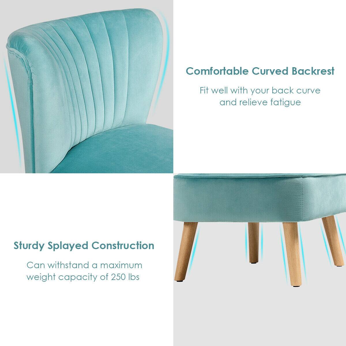 Comfortable Curved Backrest  
Fit well with your back curve and relieve fatigue  

Sturdy Splayed Construction  
Can withstand a maximum weight capacity of 250 lbs