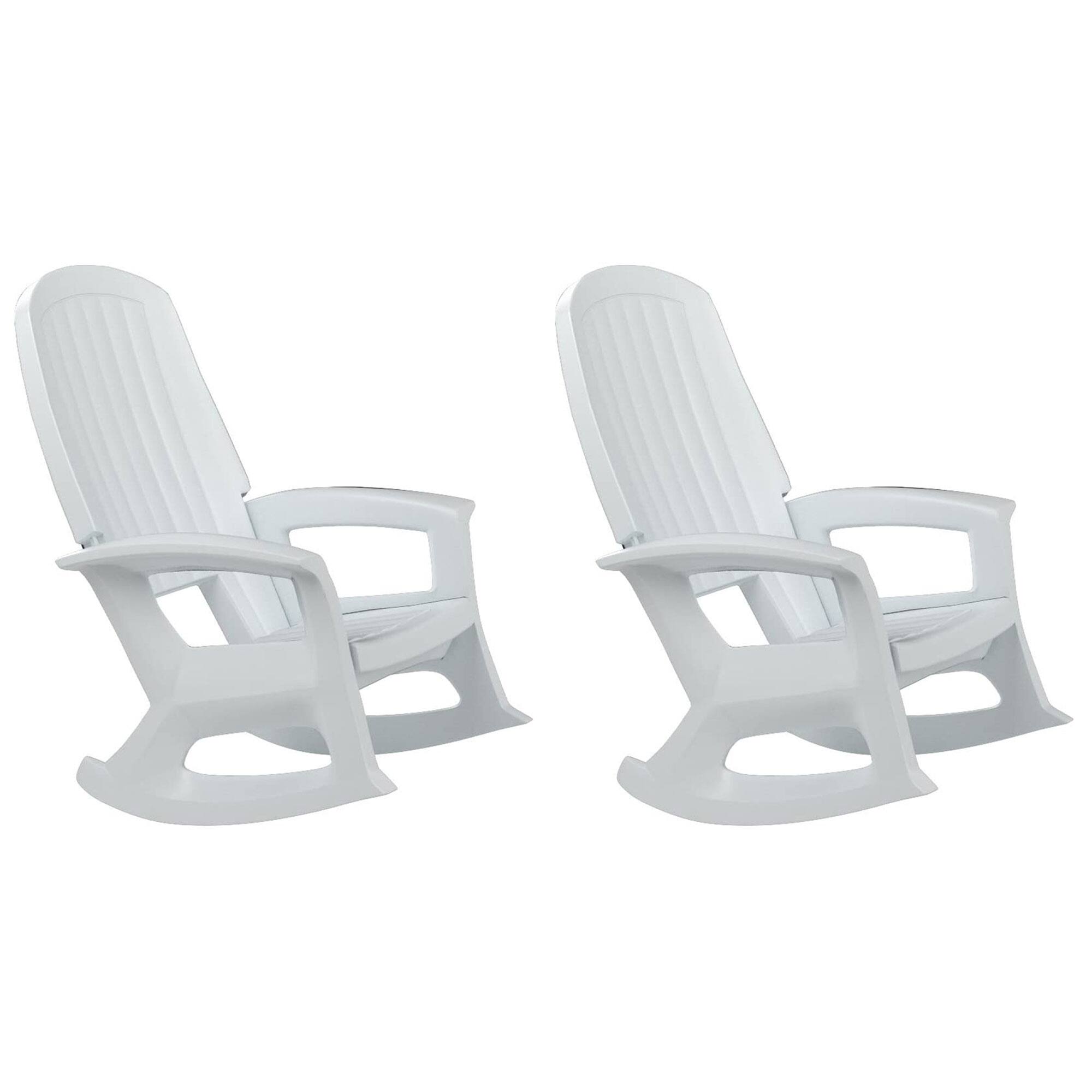 Semco - Rockaway Heavy Duty All Weather Outdoor Rocking Chair, (2 Pack) - White