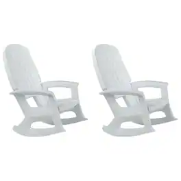 Semco - Rockaway Heavy Duty All Weather Outdoor Rocking Chair, (2 Pack) - White