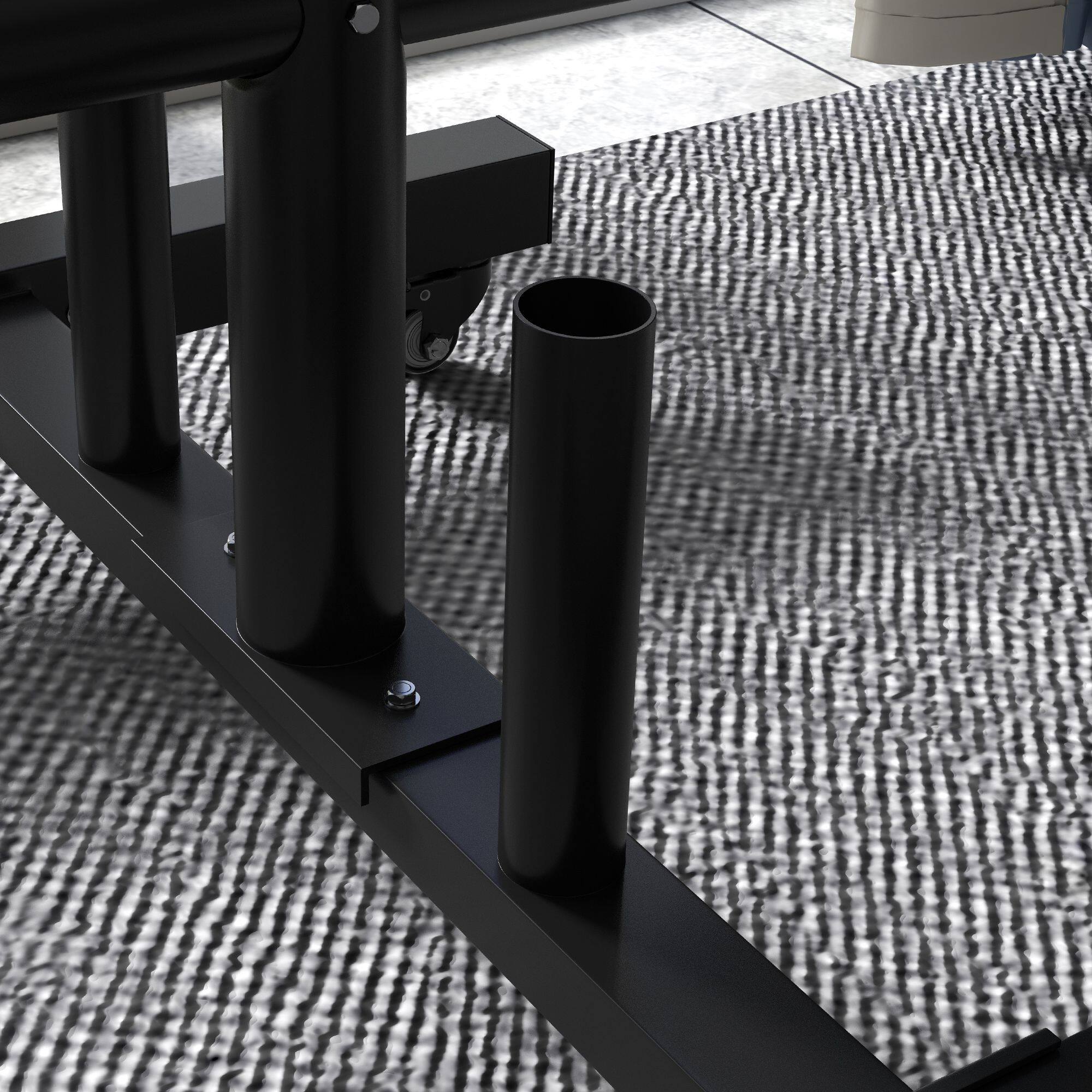 Alt View 8. Soozier - 2 Inch Weight Plate Rack, Plate Rack Holder For Olympic Weight Plates and Bars, with 4 Transport Wheels - Black.