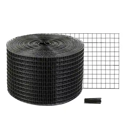 Front. VEVOR - 8 inch x 100ft Solar Panel Bird Guard, Critter Guard Roll Kit with Rust-proof PVC Coating, Solar Panel Guard - Black.