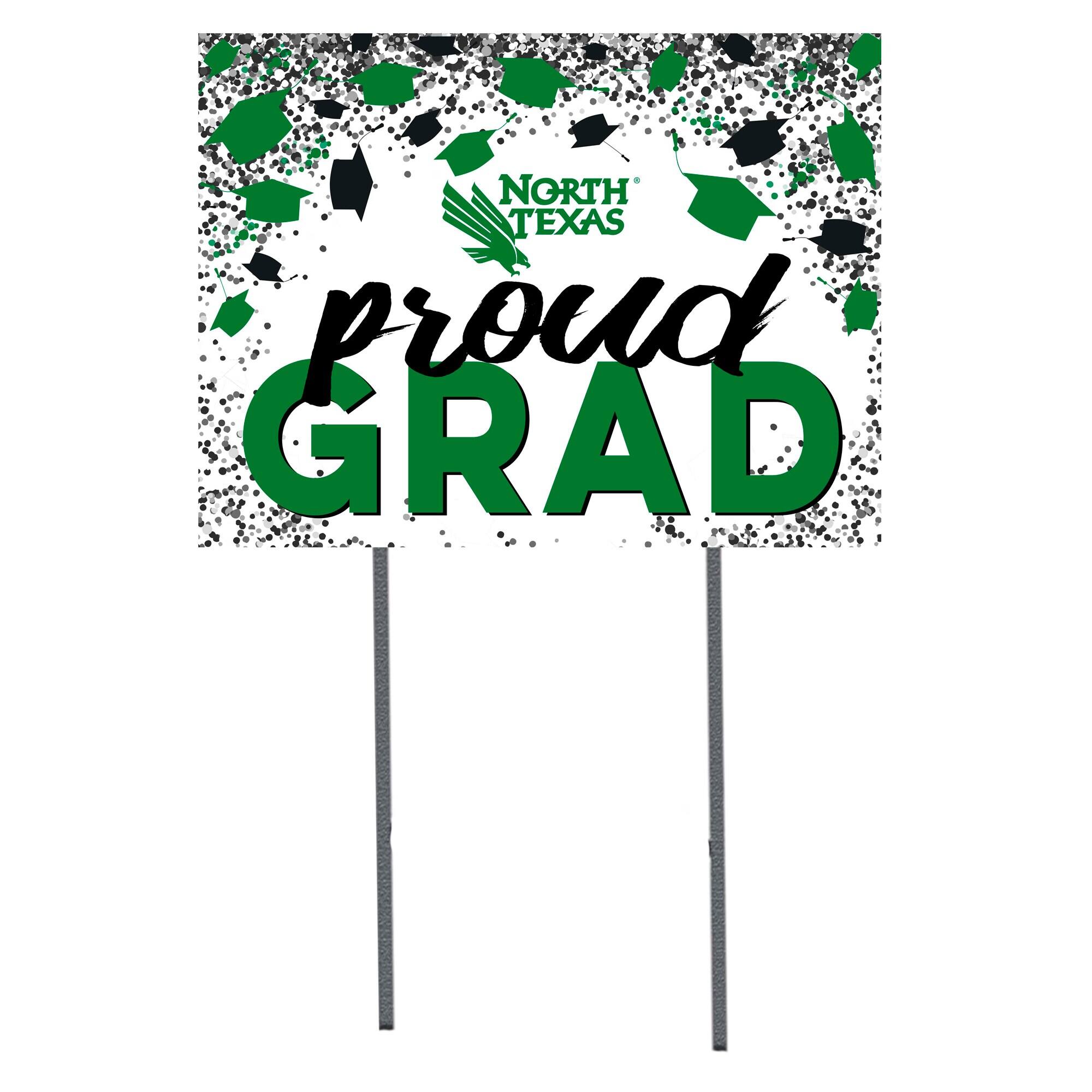 North Texas Mean Green 18" x 24" Proud Grad Yard Sign