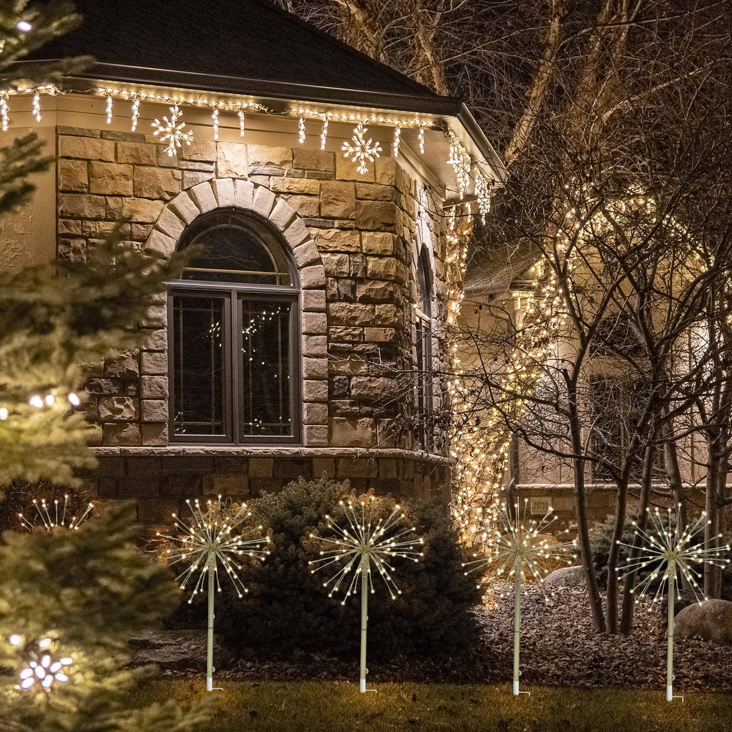 Back. Celebrations - Celebrations LED Warm White Gold Radiant Blast 16 in. Pathway Decor - Warm White.