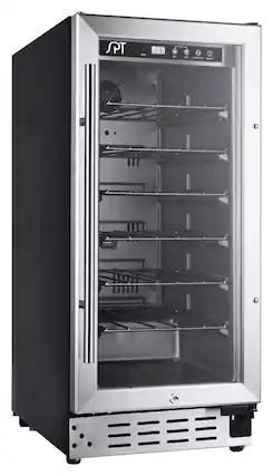 Front. SPT - 33-Bottle Wine Cooler - Stainless steel.