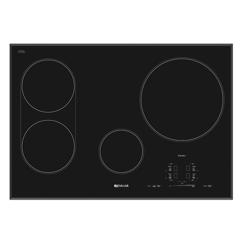 Angle View: JennAir - 30" Electric Induction Cooktop - Black
