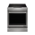 Front. Jenn-Air - 7.1 Cu. Ft. Self-Cleaning Slide-In Electric Induction Convection Range - Stainless steel.