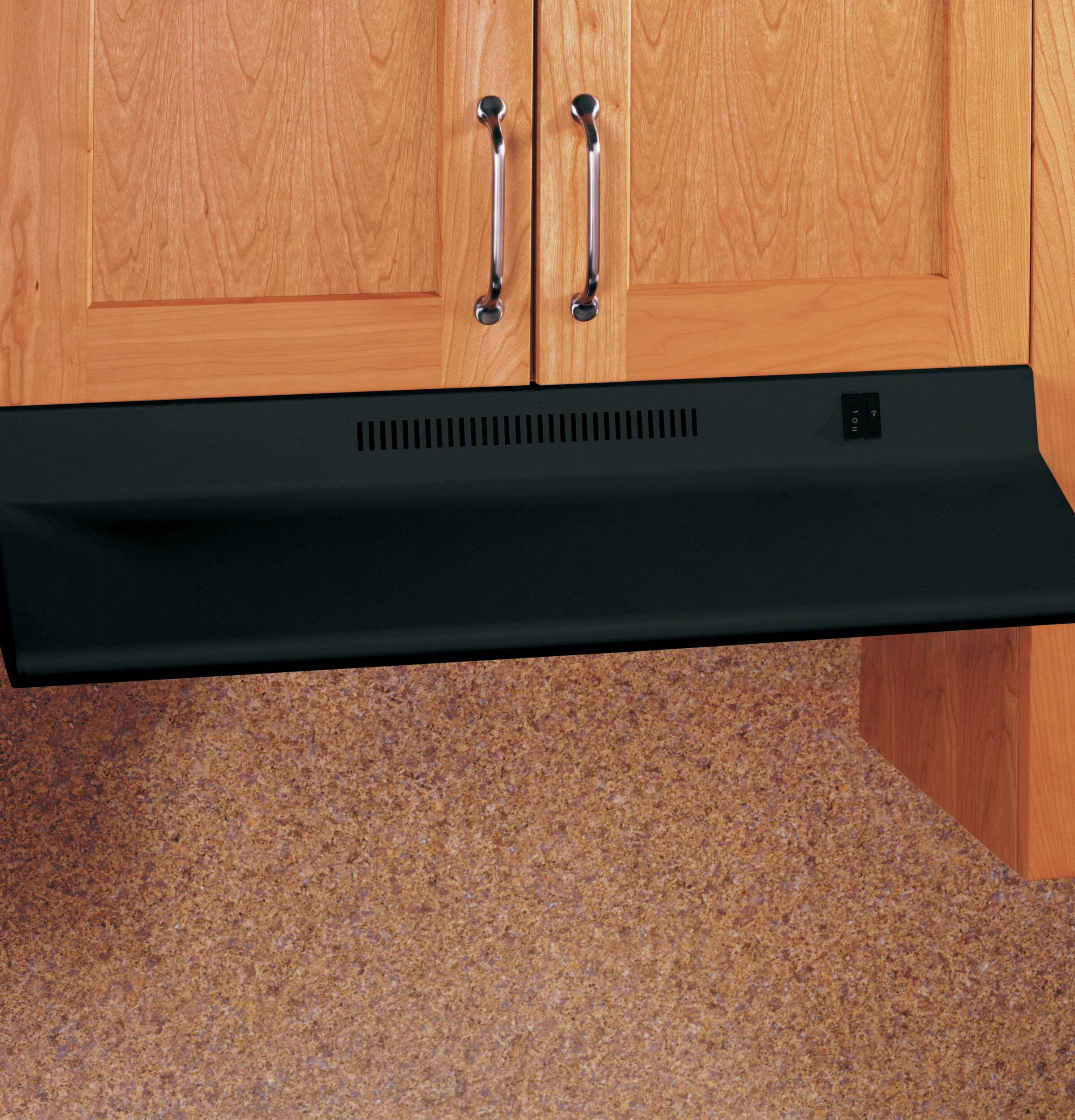 Alt View 11. GE - 30" Recirculating Range Hood - Black.