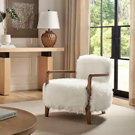 Zinnia Faux Fur Accent Chair by Modway - White