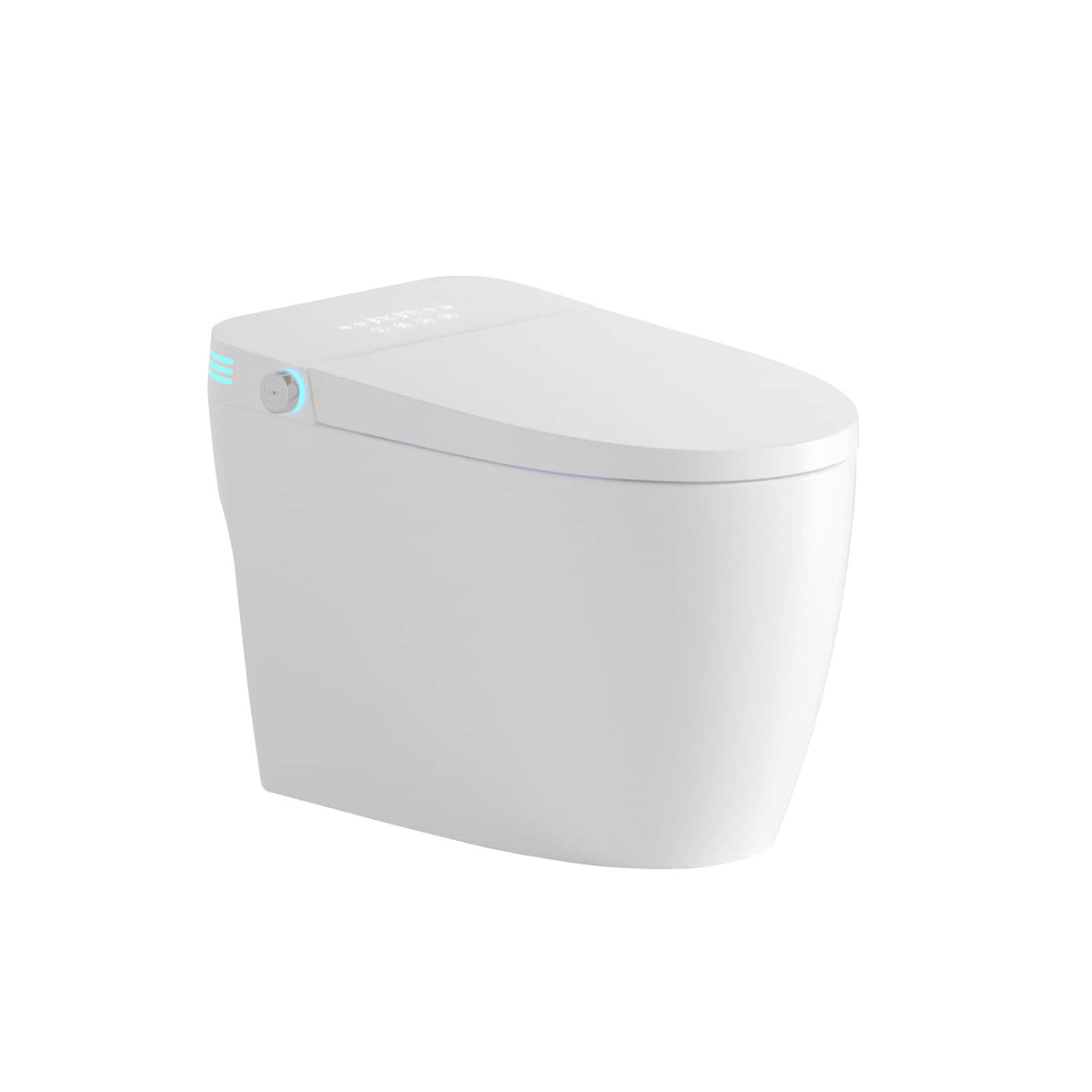 Ecooso - Tankless Smart Toilet，Bidet Built In, One-piece, Auto Flush,Warm Water and Dry, Adjustable Temp,Remote Control Side Know - White