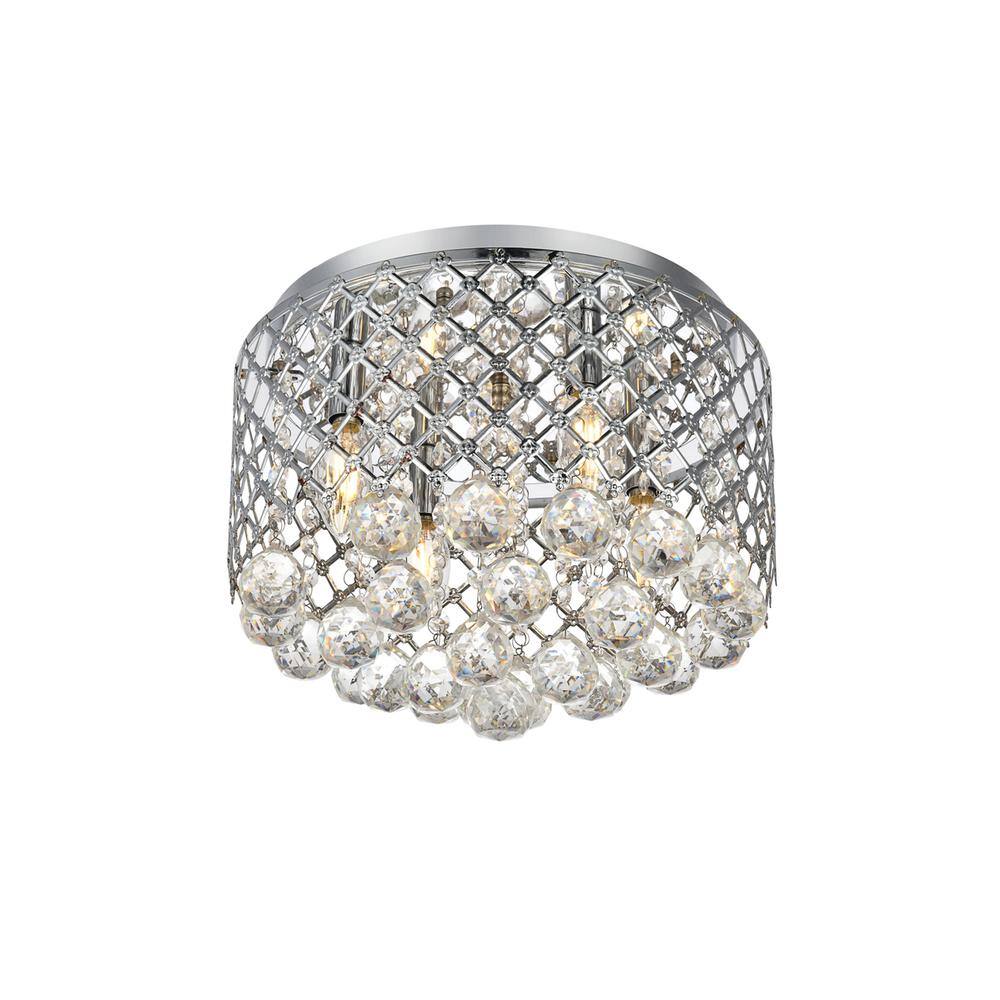 Alt View 2. Living District - Tully Collection Flushmount D13.5 H9.4 Lt:4 Chrome Finish - Chrome.