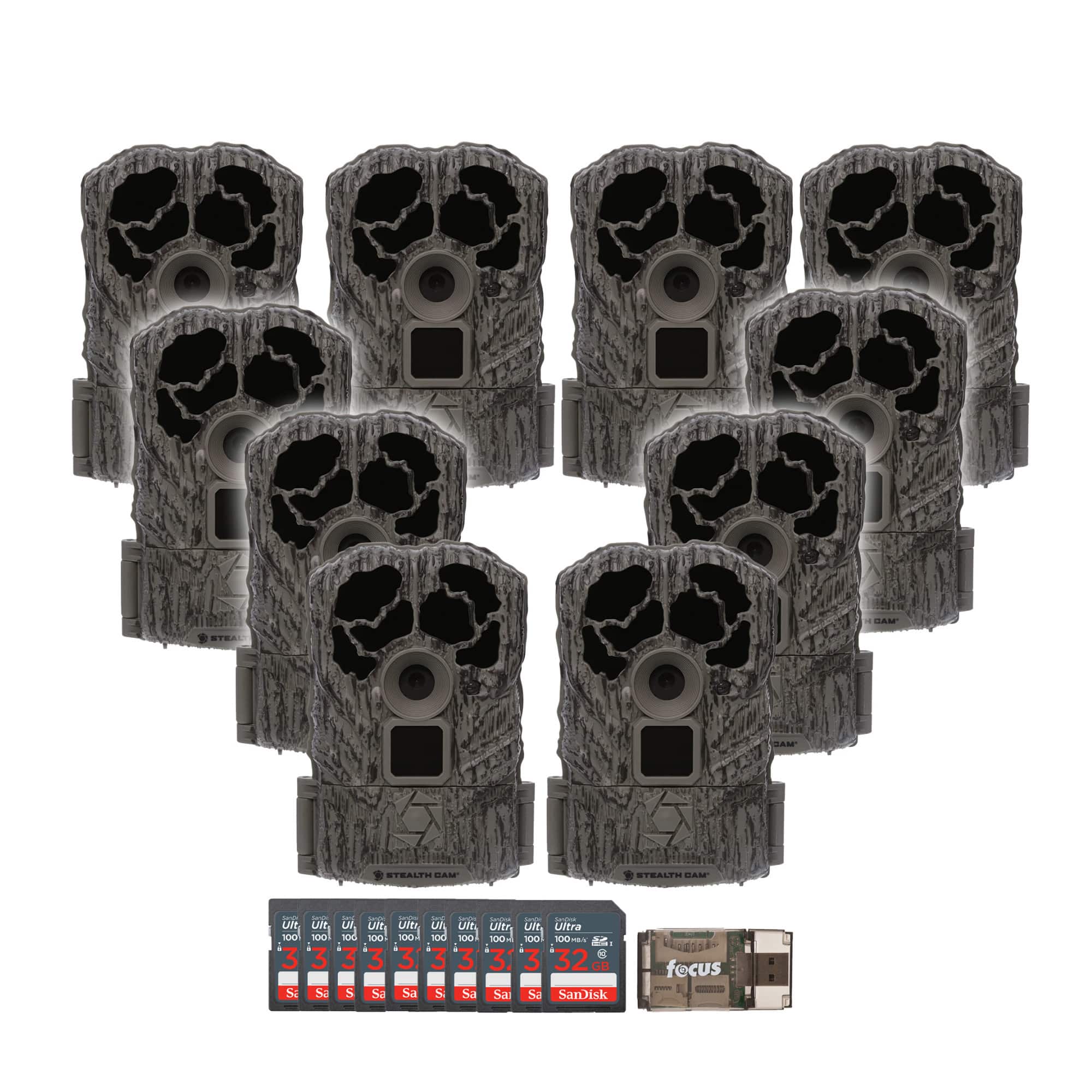 Stealth Cam - Browtine 16MP Trail Camera with 32GB SD Card and Reader (10-Pack)