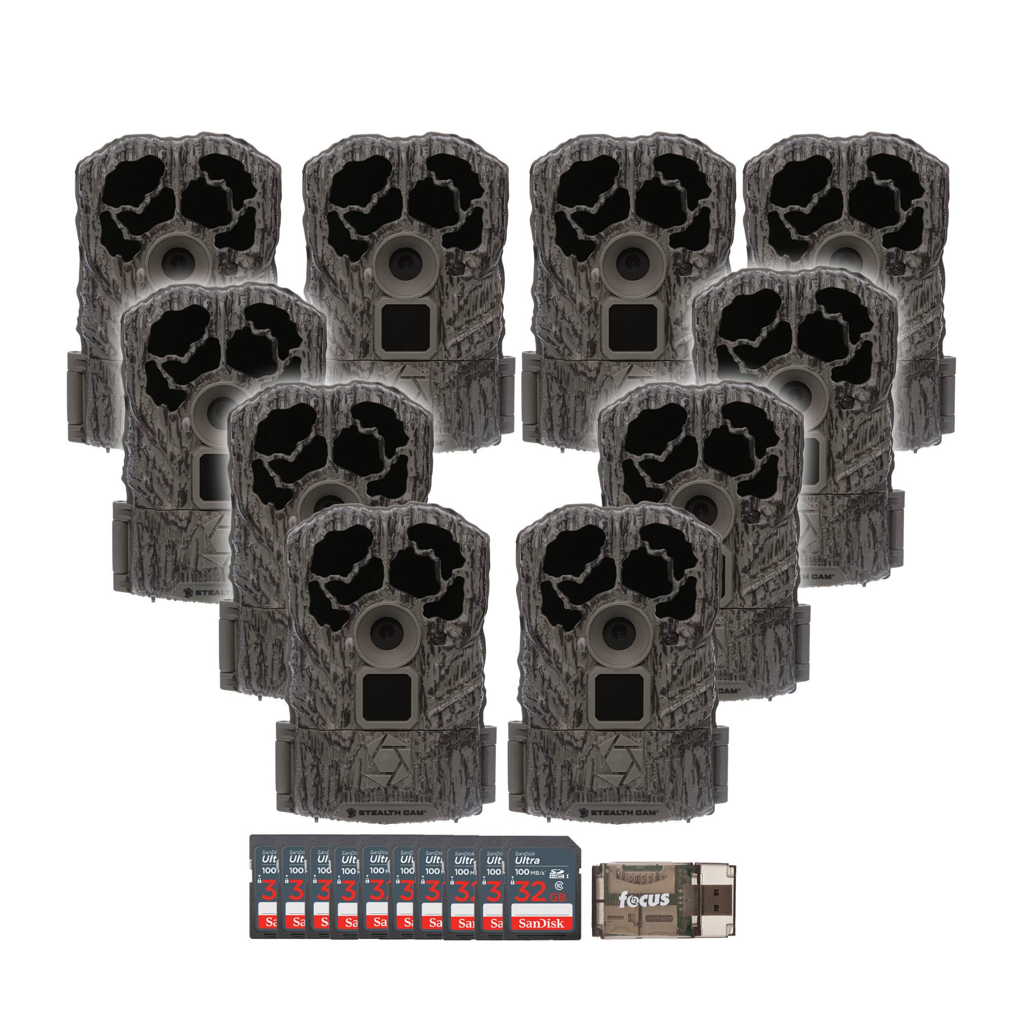 Sure, here is the corrected and grouped text from the image:

**Stealth Cam**

**Ultra 32GB 100MB/s**

**SanDisk**

**Focus**

**Ultra 32GB 100MB/s**

**SanDisk**