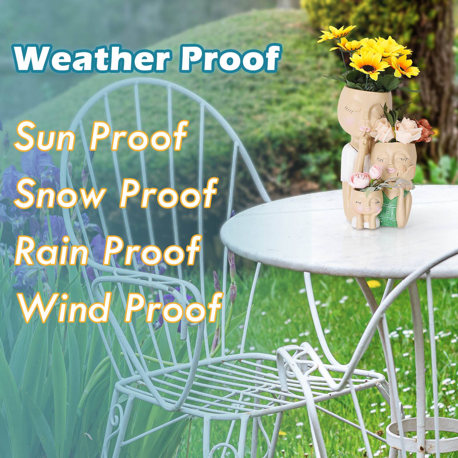 Weather Proof  
Sun Proof  
Snow Proof  
Rain Proof  
Wind Proof