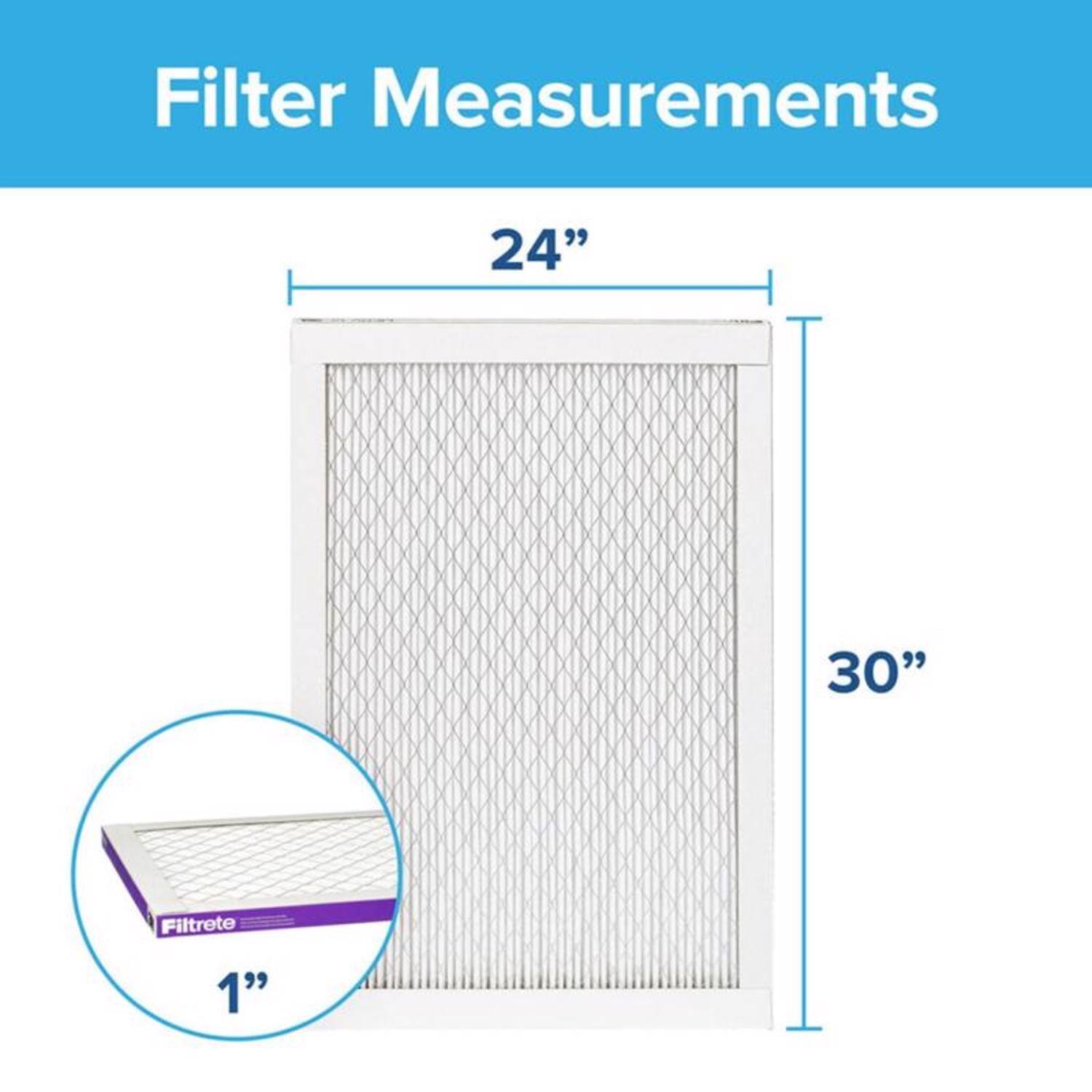 Filter Measurements  
24" x 30"  
Filtrete 1"