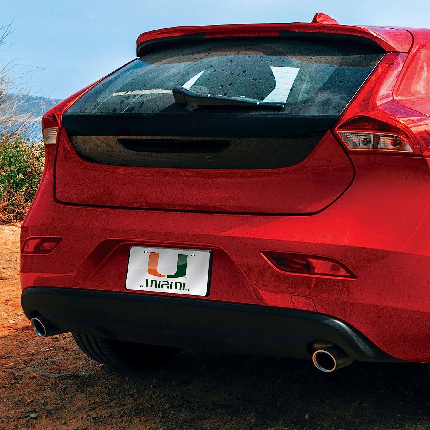 Alt View 2. Rico Industries - Miami Hurricanes Mirrored Laser Cut License Plate Laser Tag - Multi.