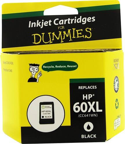 Front Standard. For Dummies - HP 60XL High-Yield Remanufactured Inkjet Cartridge - Black.