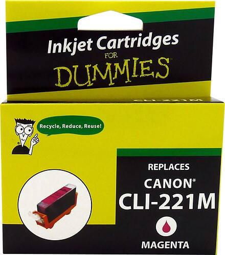 Front Standard. For Dummies - Canon CLI-221M Remanufactured Ink Cartridge - Magenta.