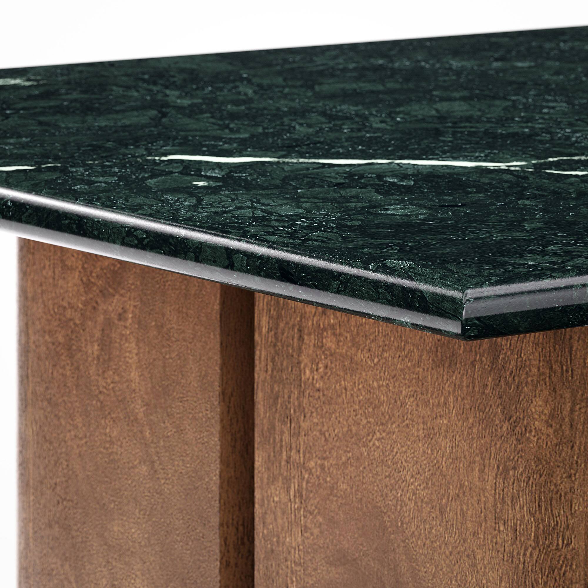 Alt View 4. Modway - Amistad Marble Coffee Table by Modway - Walnut Green Marble.