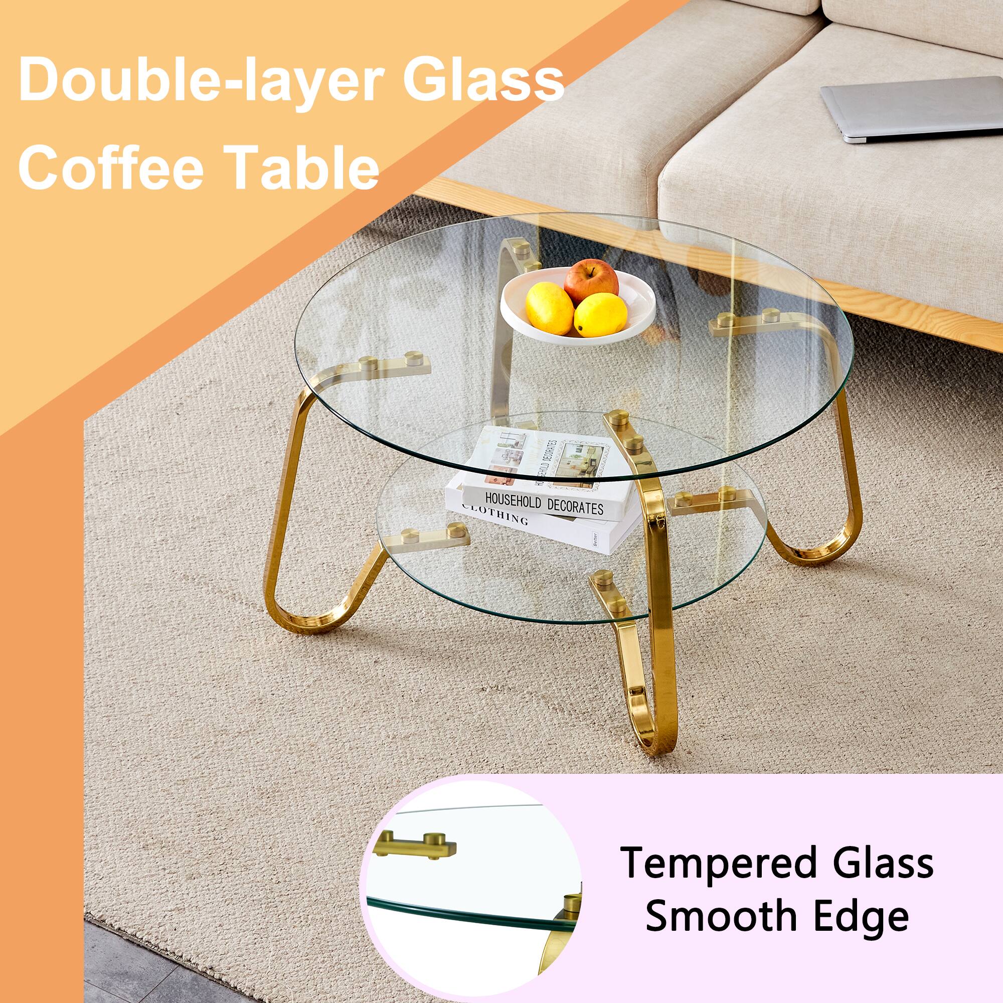 Double-layer Glass Coffee Table

HOUSEHOLD DECORATES

CLOTHING

Tempered Glass

Smooth Edge
