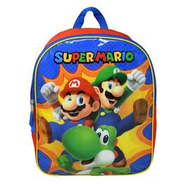 Super Mario Bros. - Super Mario Bros Backpack 15" Luigi Yoshi Nintendo Red Boys Video Game - Blue