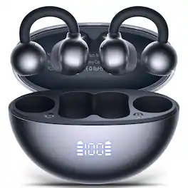 VEAT00L - Wireless Charging Bluetooth Earbuds, Hi-Fi Stereo, Touch, IPX Waterproof, Mic – iPhone, Samsung & Android - Black