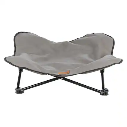 Front. TRIXIE - Elevated Camping Cot, Folding Dog Bed, Raised Travel Lounger - Gray.