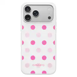 Ornarto - Designed for iPhone 17 Pro Max Case, Liquid Silicone Soft Gel Shockproof Protective Case-White Pink Polka - White Pink Polka Dot