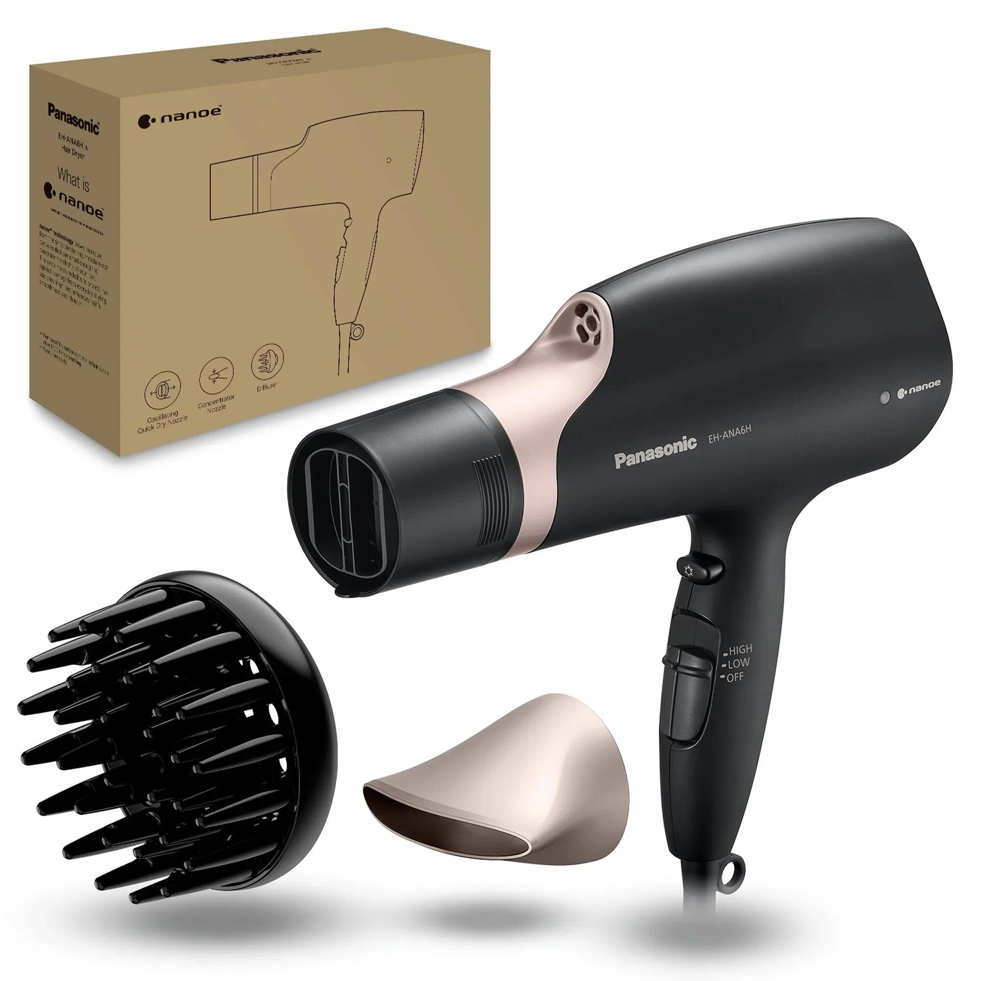 Panasonic EH-ANA6H
Panasonic nanoe
What is nanoe
HIGH LOW OFF