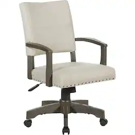 Office Star Products - Santina Deluxe Cushioned Banker's Chair for Elegant Home Office - Beige