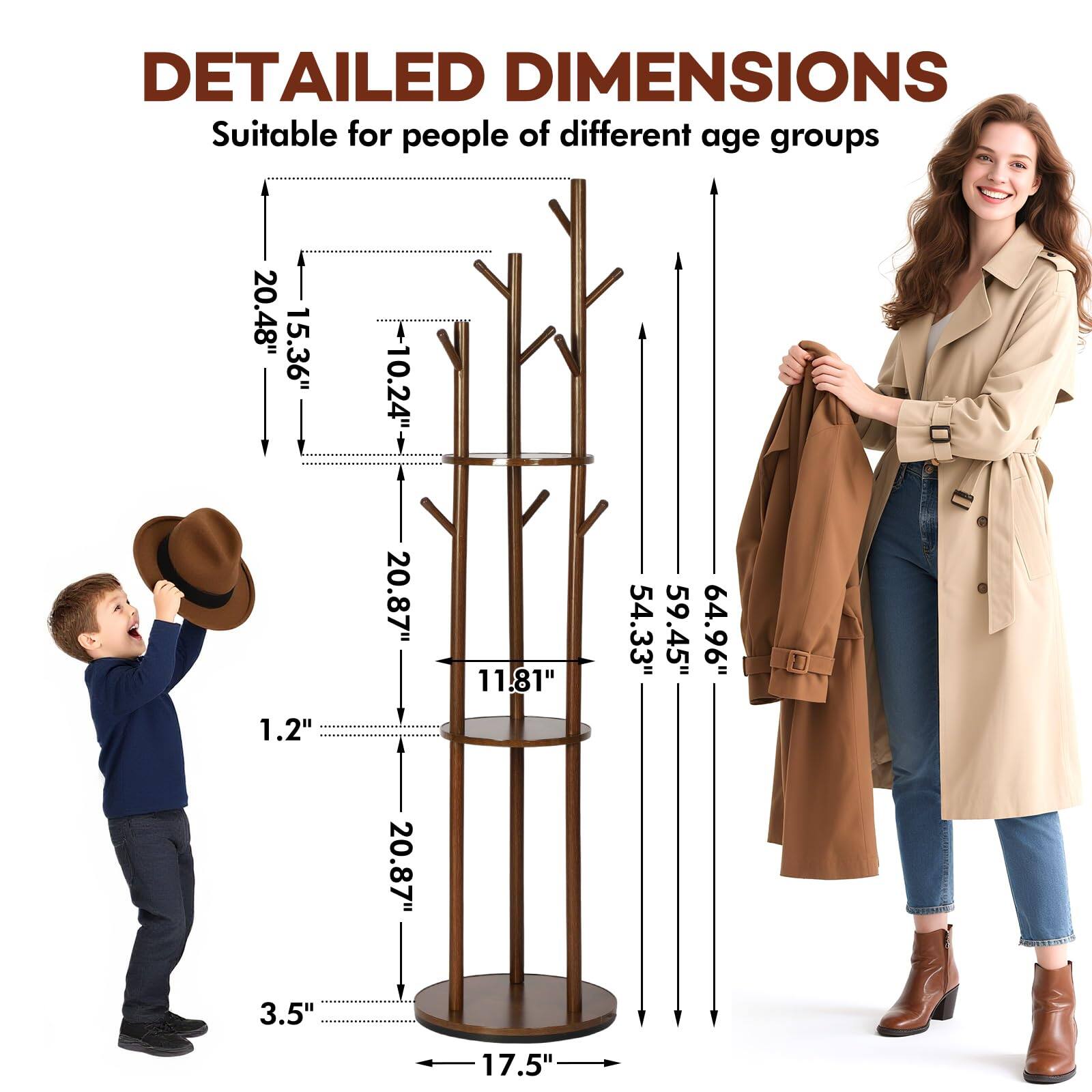 Sure, here is the corrected and grouped text from the image:

---

**DETAILED DIMENSIONS**

Suitable for people of different age groups

- 20.48"
- 15.36"
- 10.24"
- 1.2"
- 20.87"
- 11.81"
- 54.33"
- 59.45"
- 64.96"
- 20.87"
- 3.5"
- 17.5"

---