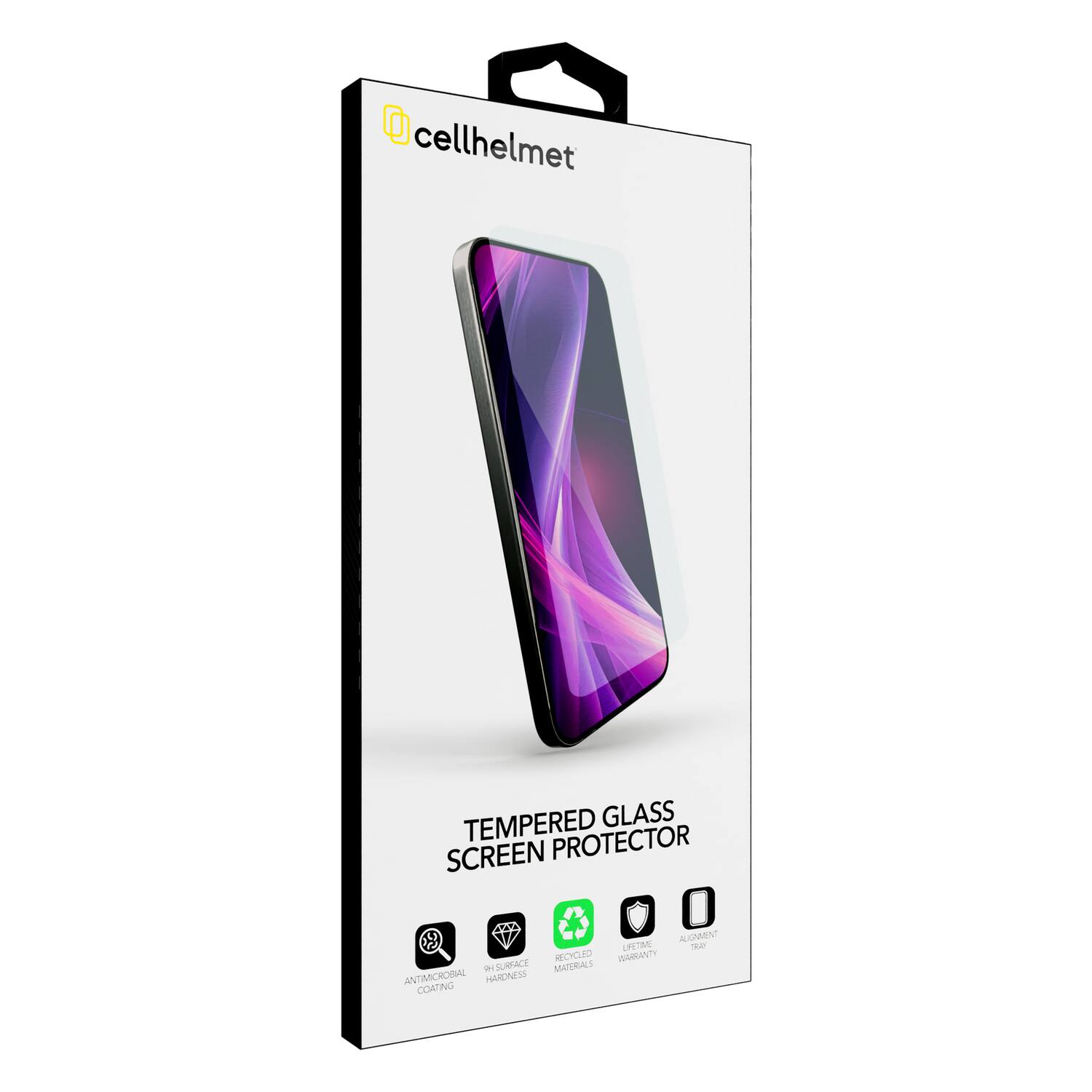 cellhelmet  
TEMPERED GLASS SCREEN PROTECTOR  

- ANTIMICROSHARD COATING  
- 9H SURFACE HARDNESS  
- RECYCLED MATERIALS  
- LIFETIME WARRANTY  
- ALUMINUM TRAY