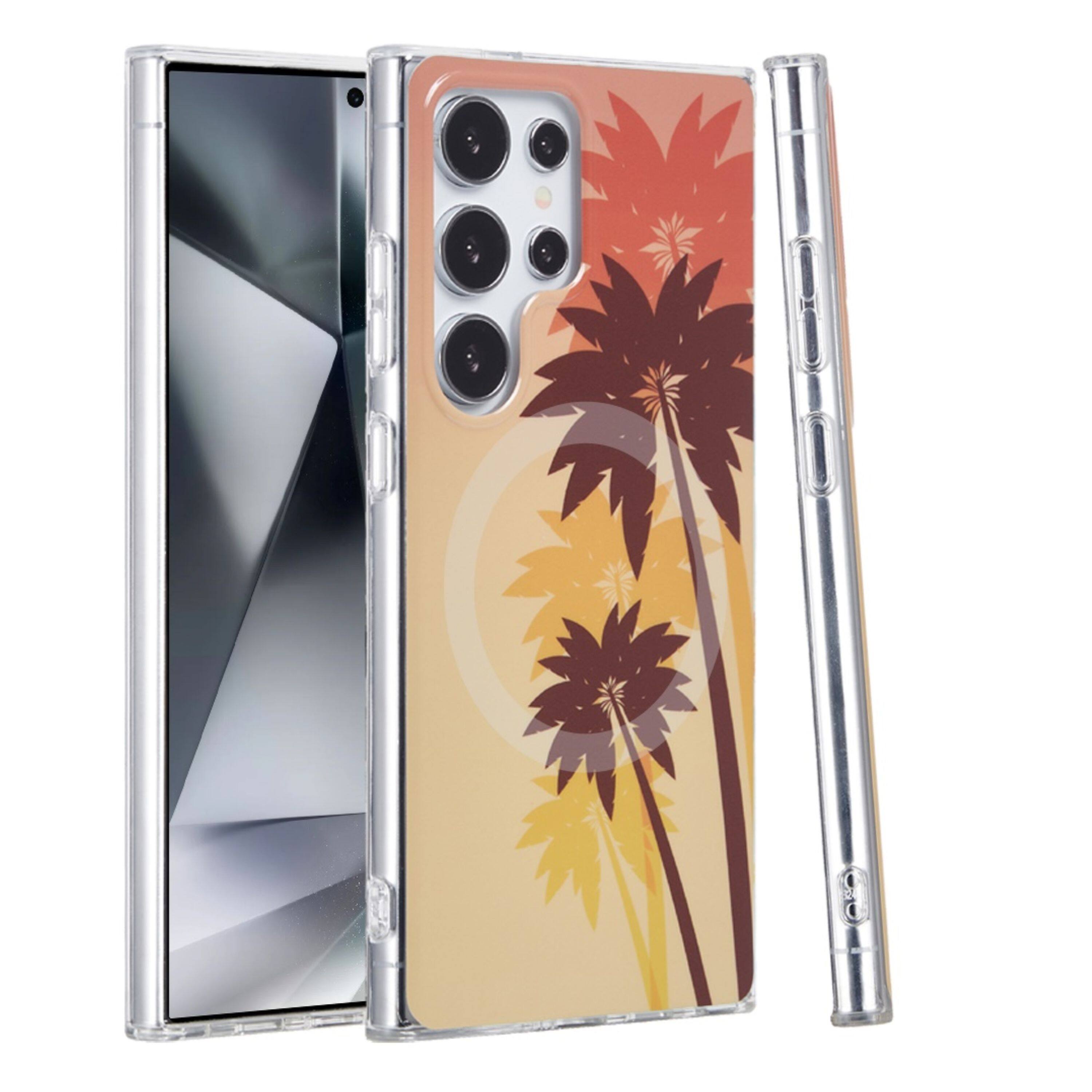 Front. Kitcheniva - Coconut Palm Dual Layer TPU In Mold Design Magnetic Circle Phone Case For Samsung Galaxy S24 Ultra - Multicolor.
