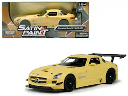 Mercedes Benz SLS AMG GT3 1/24 Diecast Model Car by Motormax - Matte Yellow