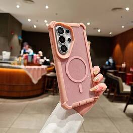 UUCOVER - For Samsung Galaxy S26 Ultra Magnetic Case Compatible with Magsafe Detachable 2 in1 Shockproof Frame Glitter Clear Cover - Rosegold