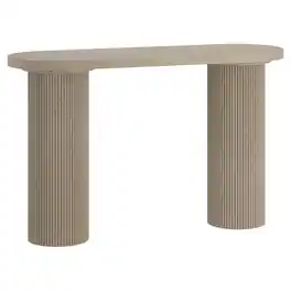 Hudson&Canal - Isa 55" Wide Oval Fluted Console Table - White